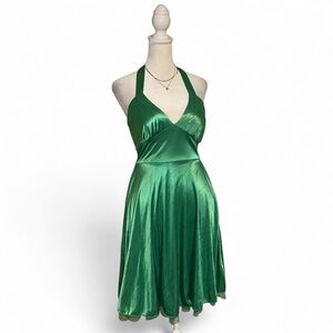 Ruby Rox Shimmering Green Backless Dress